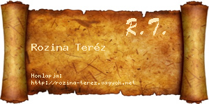 Rozina Teréz névjegykártya